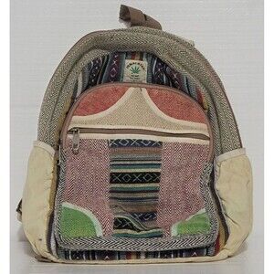 Himalayan Hemp TCH Free Made In Napal Multicolor Backpack Unisex USED